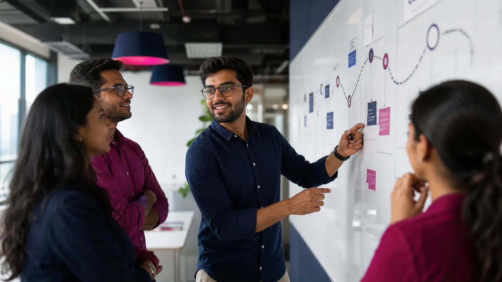 Technology professional progressing along an AI learning roadmap